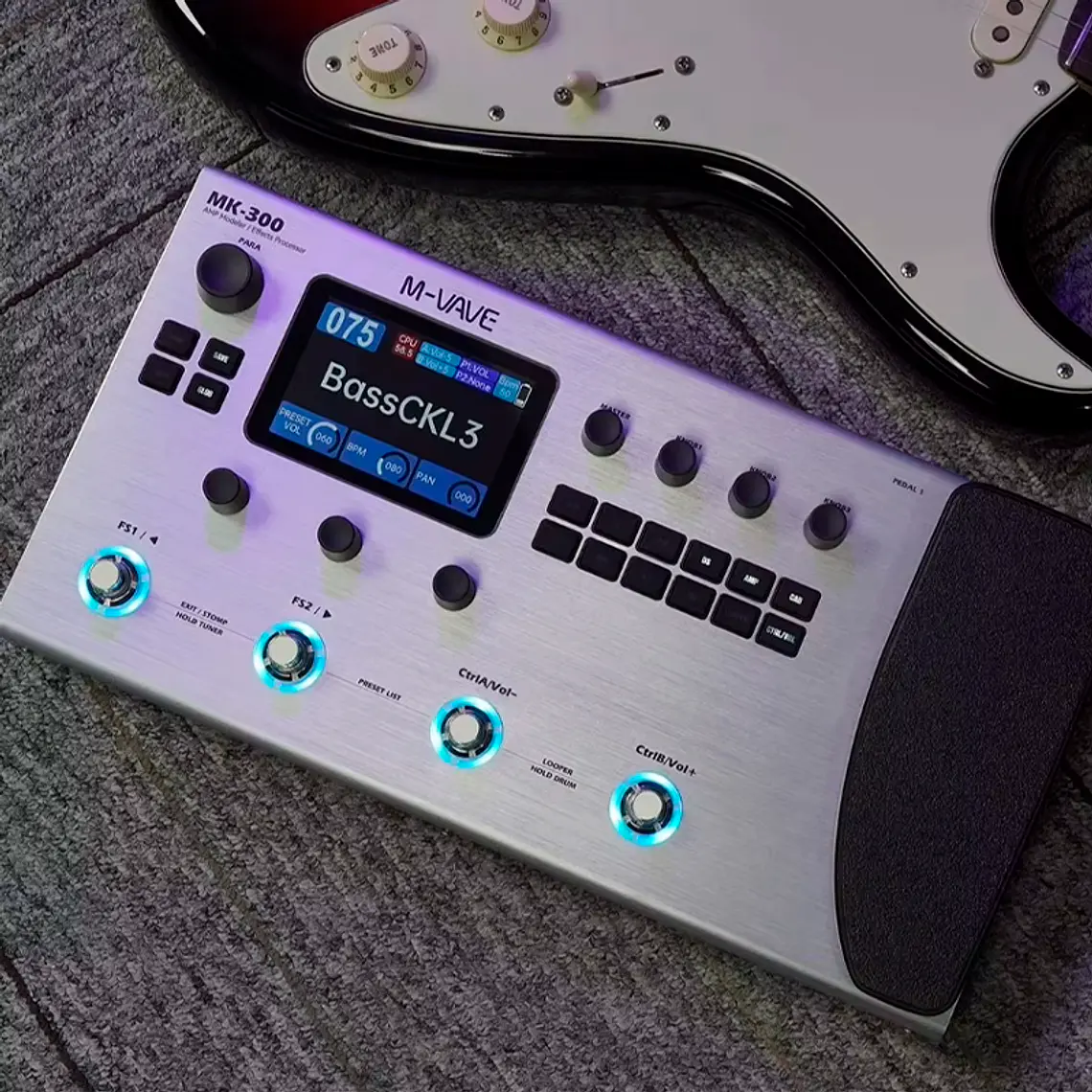 M-Vave MK-300 - Guitarra Bajo Multi Efecto Interface 5