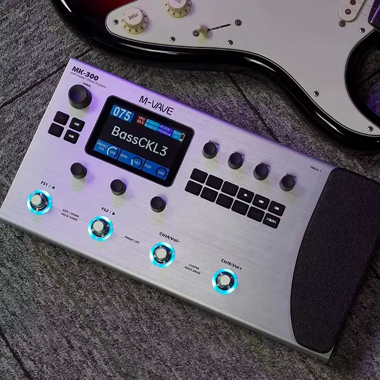 M-Vave MK-300 - Guitarra Bajo Multi Efecto Interface 5
