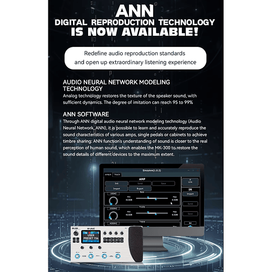 M-Vave MK-300 - Guitarra Bajo Multi Efecto Interface