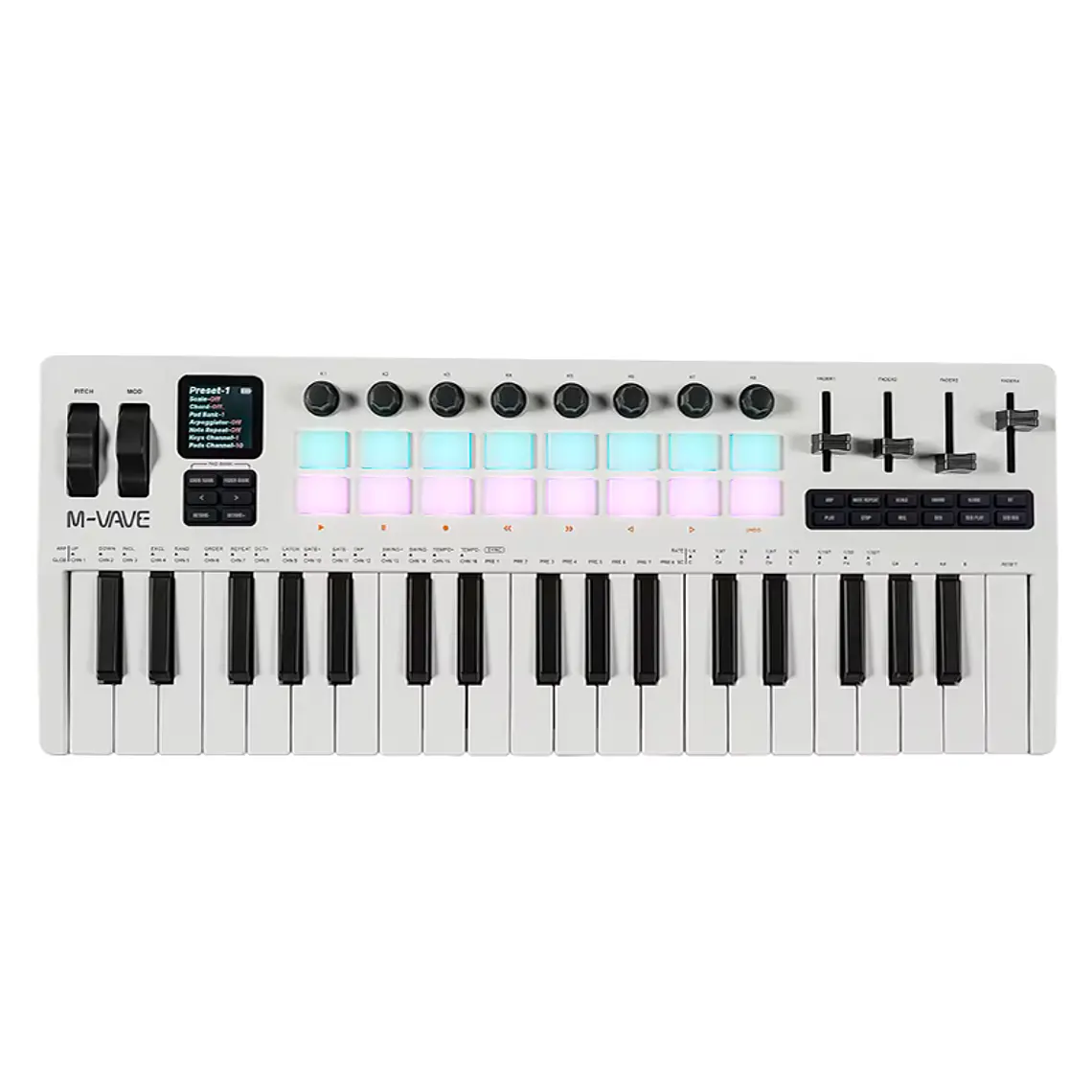 M-Vave SMK37 PRO - Controlador MIDI Bluetooth Sintetizador Blanco 1