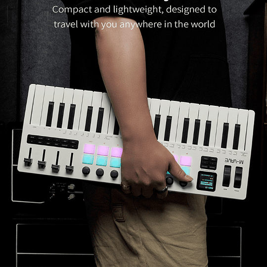 M-Vave SMK37 PRO - Controlador MIDI Bluetooth Sintetizador Blanco