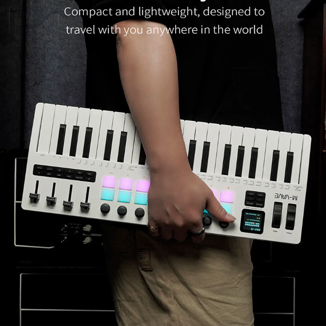 M-Vave SMK37 PRO - Controlador MIDI Bluetooth Sintetizador Blanco 10