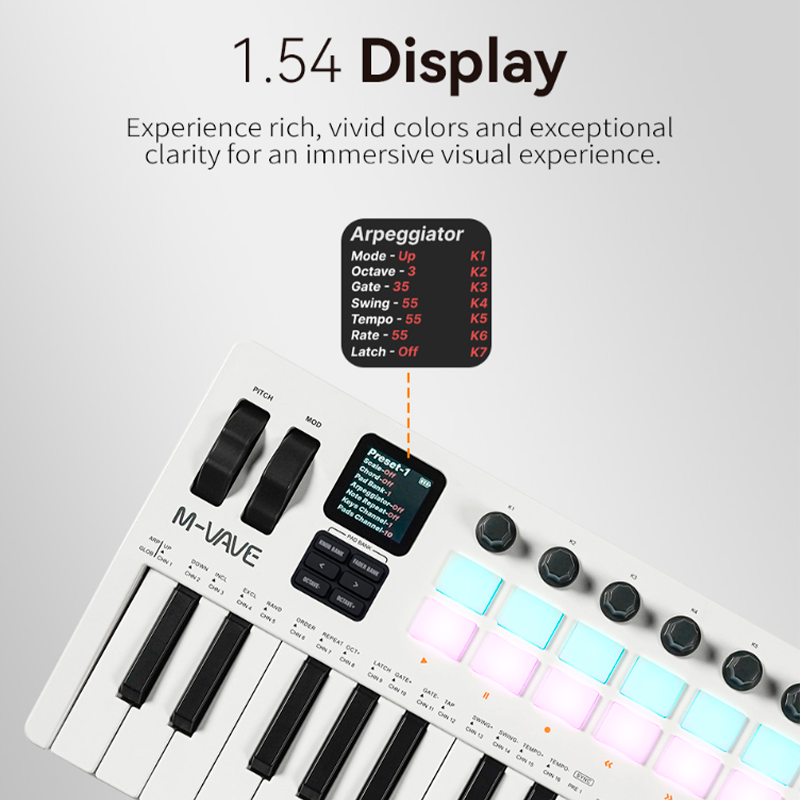 M-Vave SMK37 PRO - Controlador MIDI Bluetooth Sintetizador
