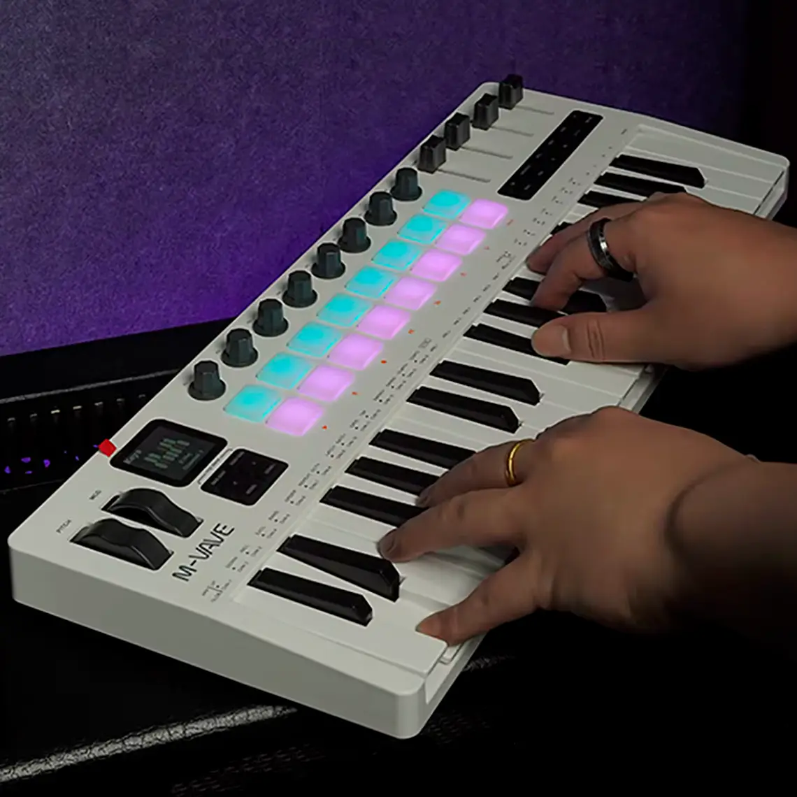 M-Vave SMK37 PRO - Controlador MIDI Bluetooth Sintetizador Negro 9