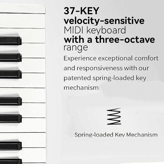 M-Vave SMK37 PRO - Controlador MIDI Bluetooth Sintetizador Negro