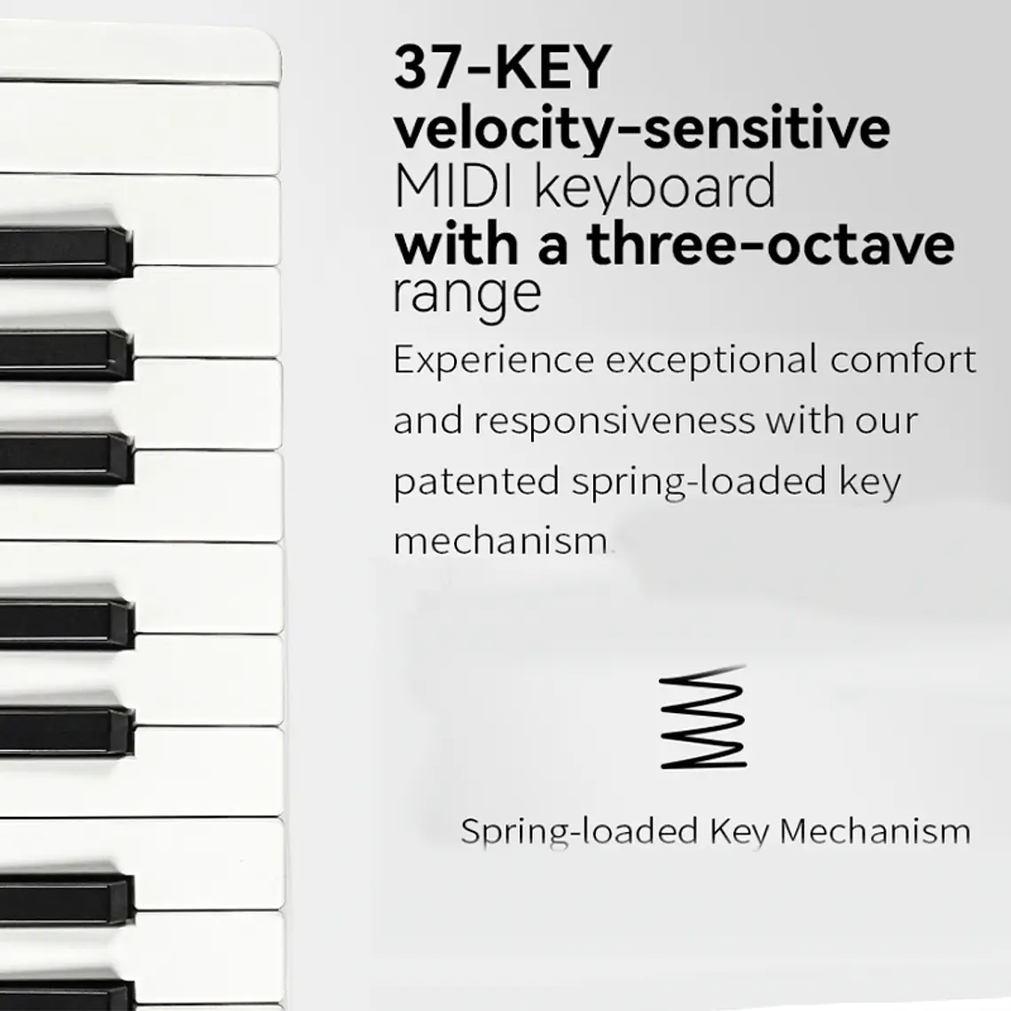M-Vave SMK37 PRO - Controlador MIDI Bluetooth Sintetizador Negro 7