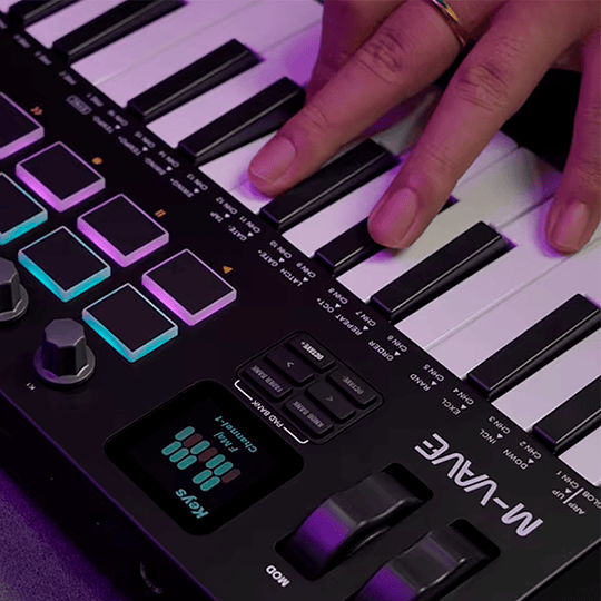 M-Vave SMK37 PRO - Controlador MIDI Bluetooth Sintetizador Negro