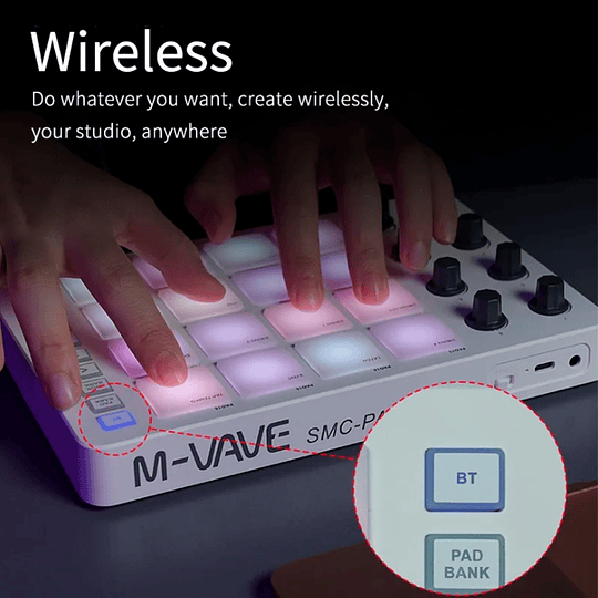 M-Vave SMC PAD - Controlador MIDI Bluetooth Negro
