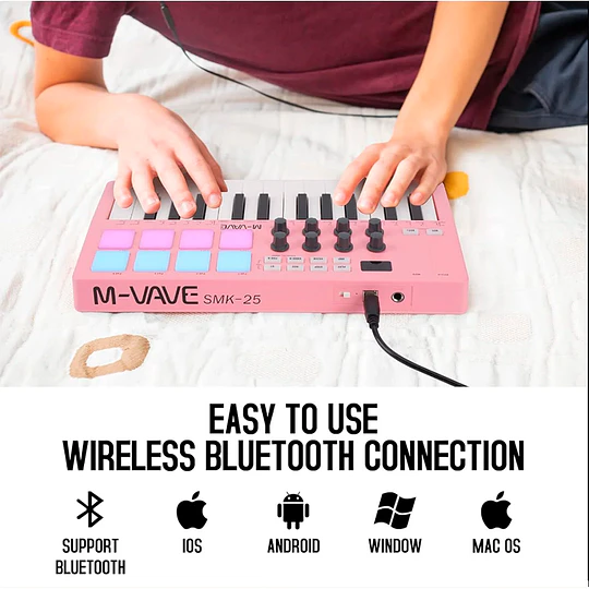 M-Vave SMK25 - Controlador MIDI Bluetooth Rosa