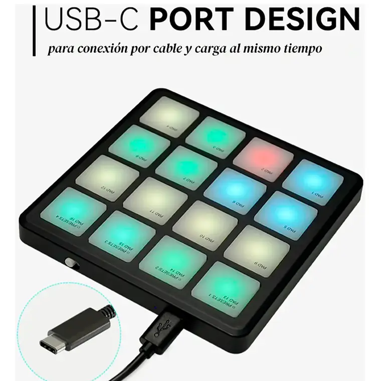 M-Vave SMC-PAD POCKET - Controlador MIDI Bluetooth Negro 4