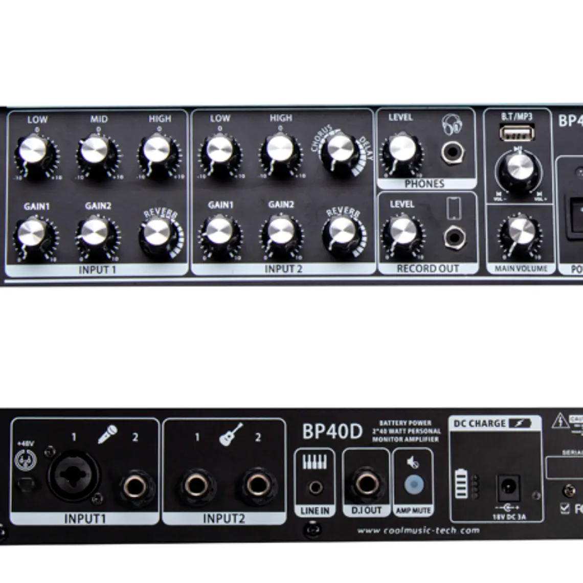 Coolmusic BP-40D Blue 80W Amplificador Recargable Multi Instrumento 3