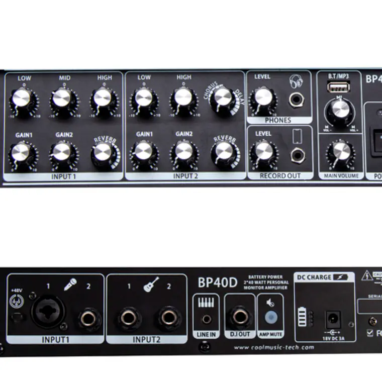 Coolmusic BP-40D Black 80W Amplificador Recargable Multi Instrumento 3