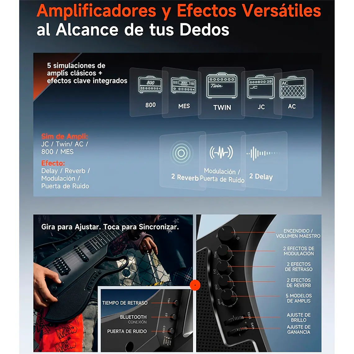 Guitarra Donner HeadLess Hush X Live - Black 5