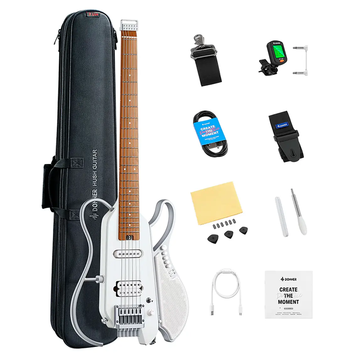 Guitarra Donner HeadLess Hush X Live - White 2