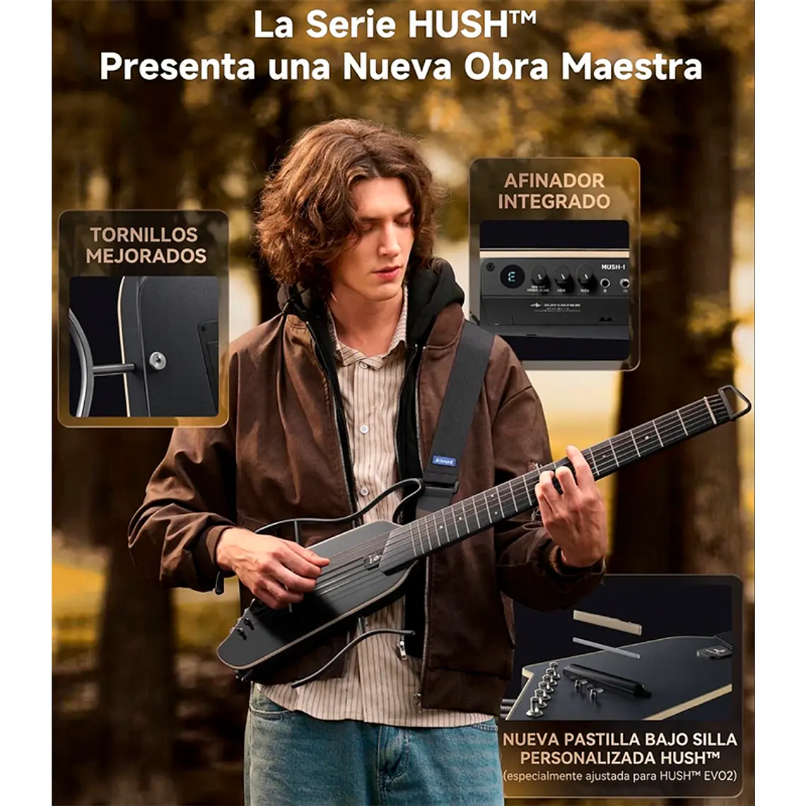 Guitarra Donner HeadLess Hush I EVO 2 - Sunburst 3