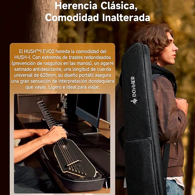 Guitarra Donner HeadLess Hush I EVO 2 - Black 5