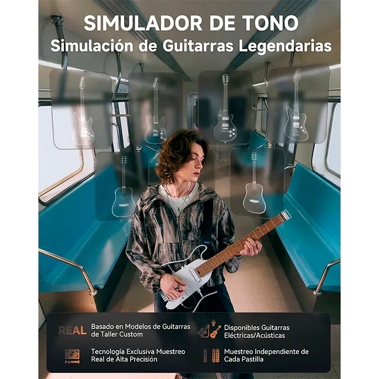 Guitarra Donner HeadLess Hush X PRO - White 5