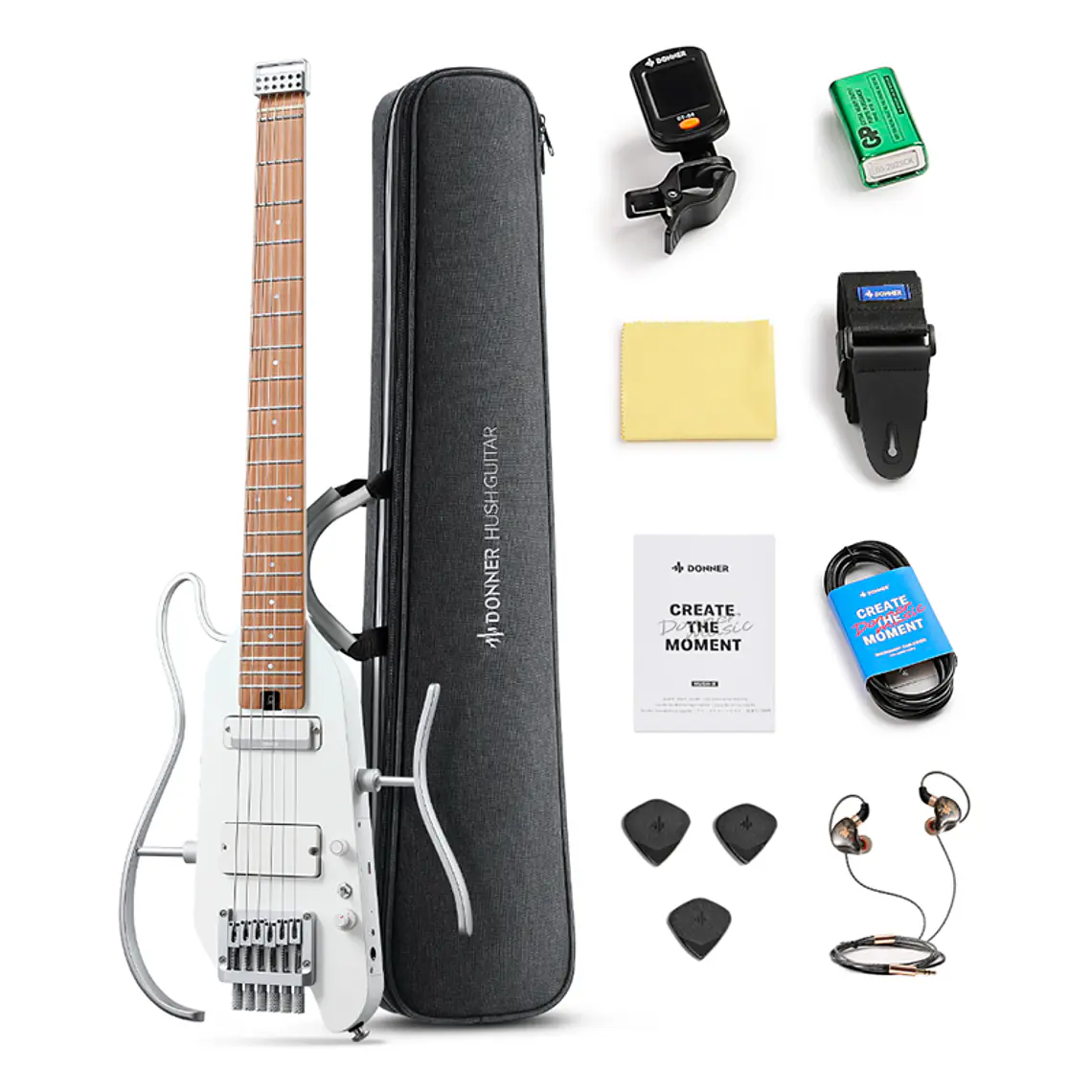 Guitarra Donner HeadLess Hush X PRO - White 2