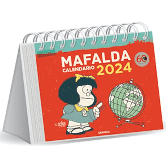 Calendario De Escritorio Mafalda 2024 (Color Rojo)
