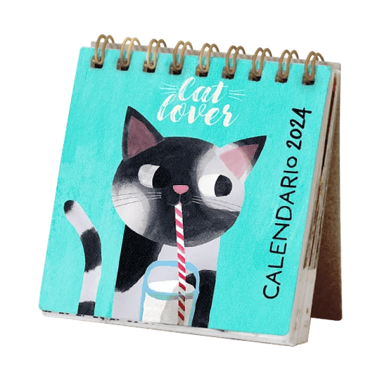Mini Calendario De Escritorio – Planet Cat 2024