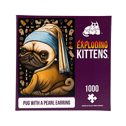 Puzle Exploding Kittens 1000 Piezas: Pug With A Pearl Earring