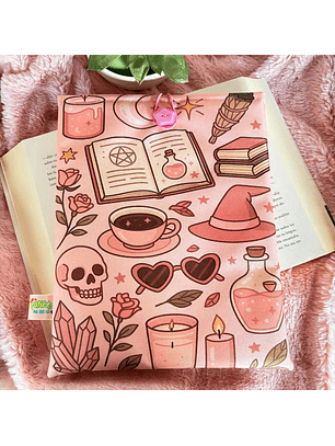 Funda Para Libro (Con Boton) - Brujeria Rosa