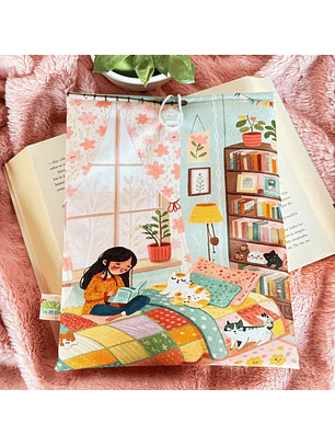 Funda Para Libro (Con Boton) - Chica Lectora