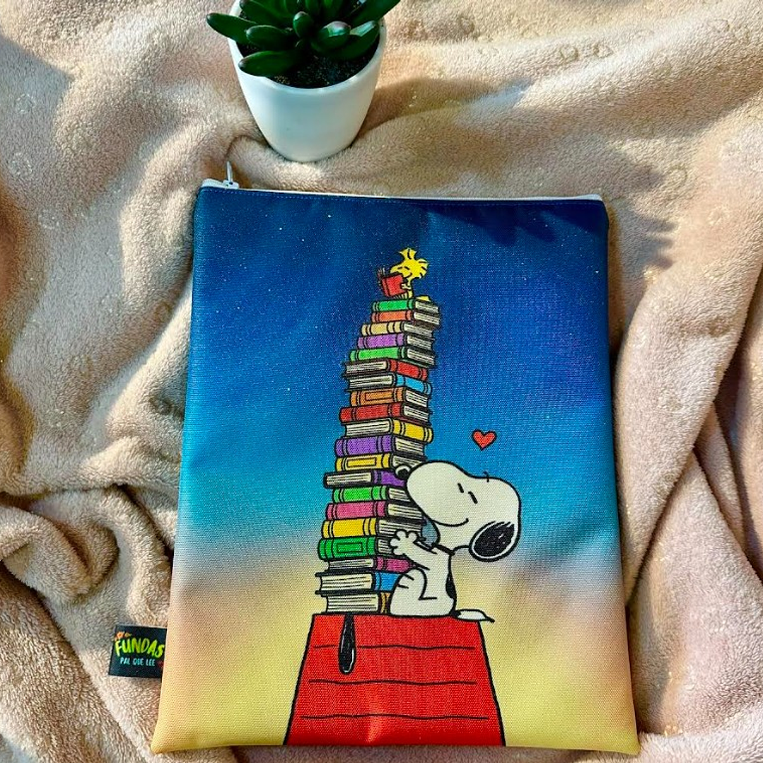 Funda Para Libro (Con Cierre) - Snoopy Book Lover 1