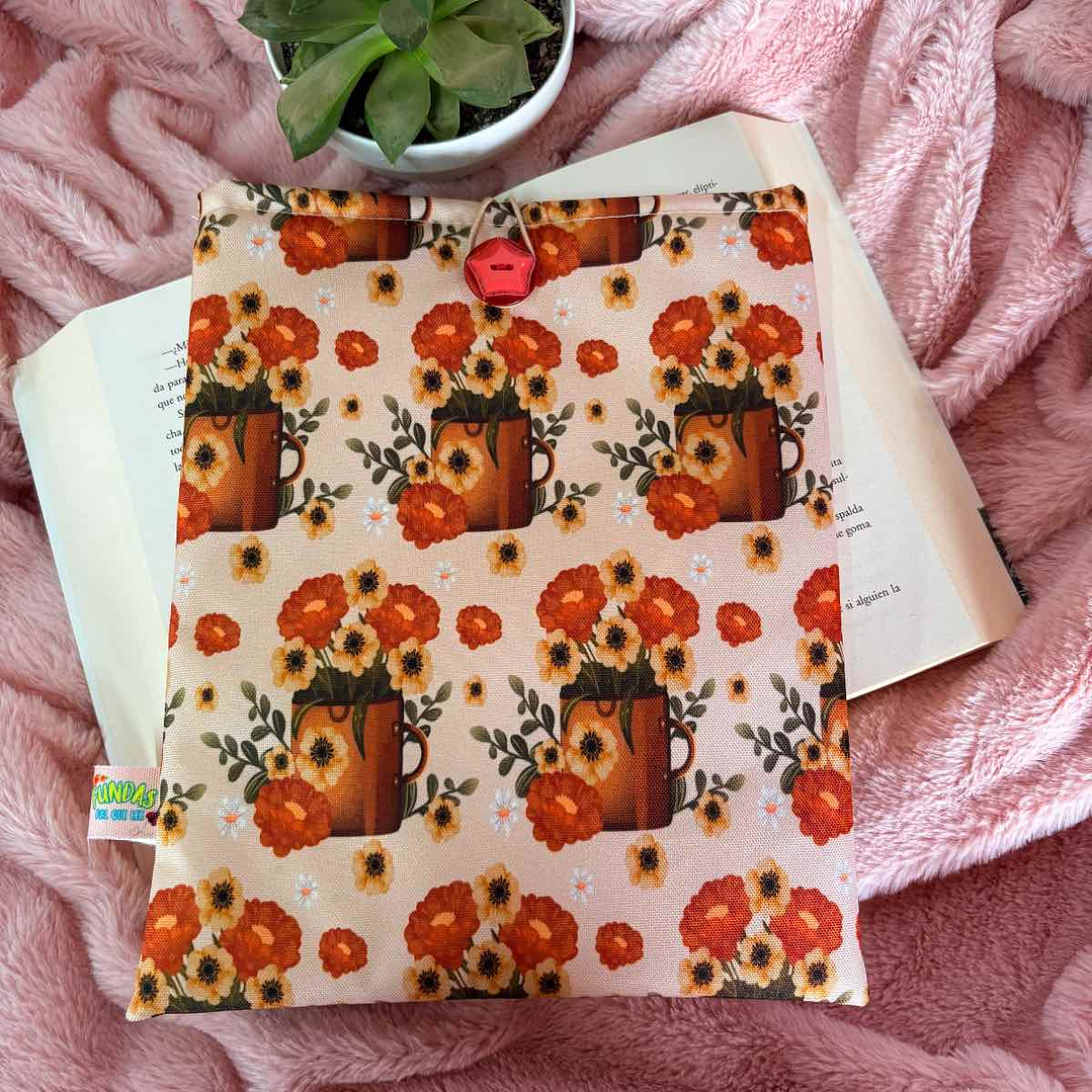 Funda Para Libro (Con Boton) - Maletin Floral 1