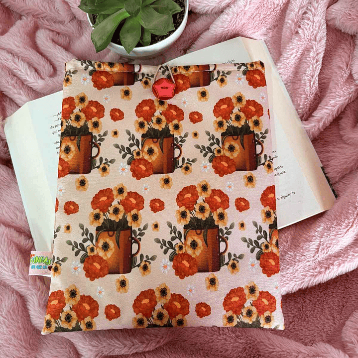 Funda Para Libro (Con Boton) - Maletin Floral 1