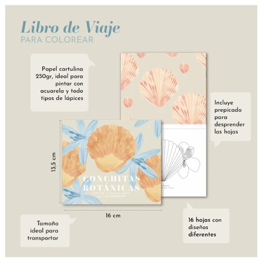 Libro Para Pintar Conchitas Botánicas 1
