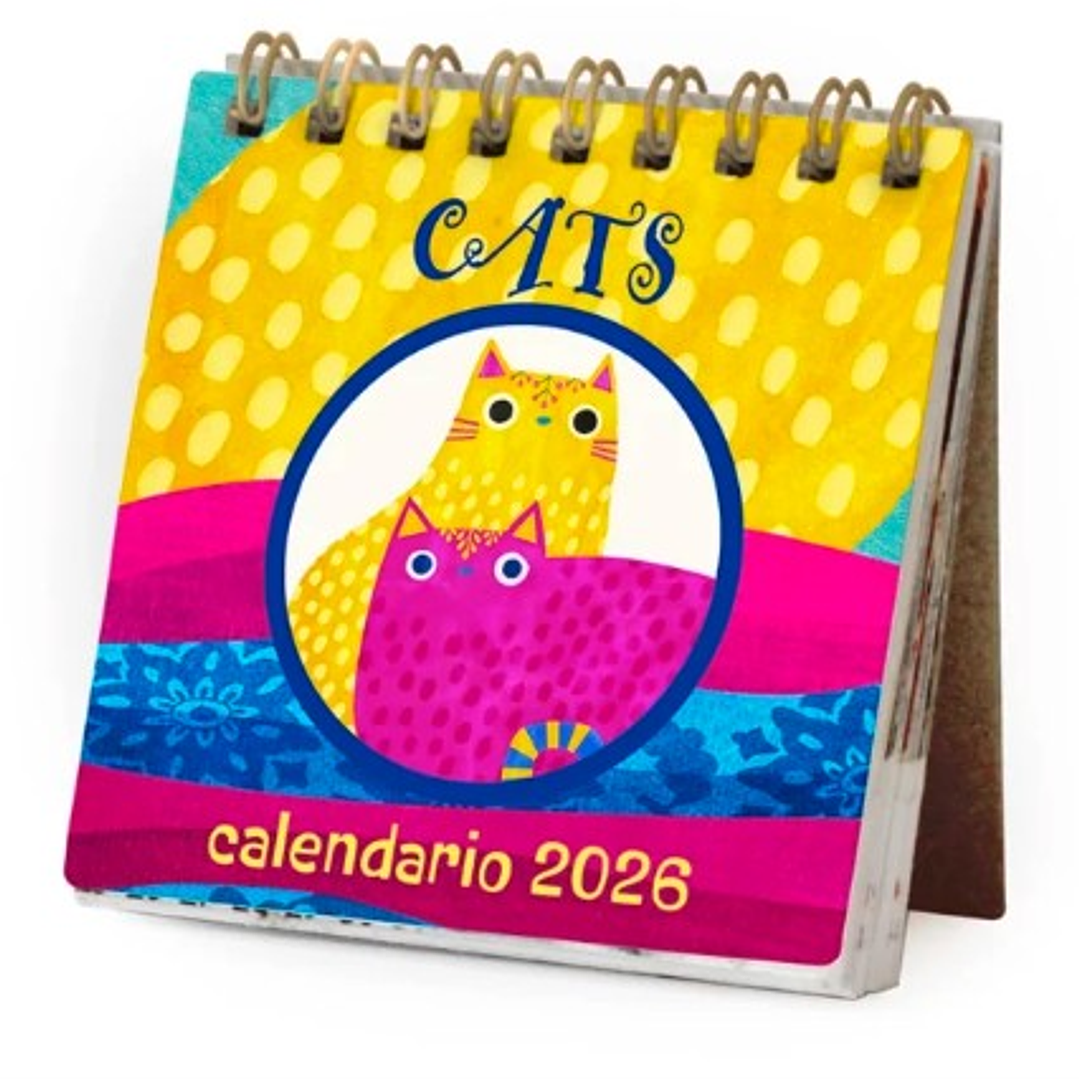 Mini Calendario De Escritorio 2026 – Planet Cat 1