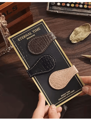 Marcapagina Magnetico De Cuero - Eternal Time