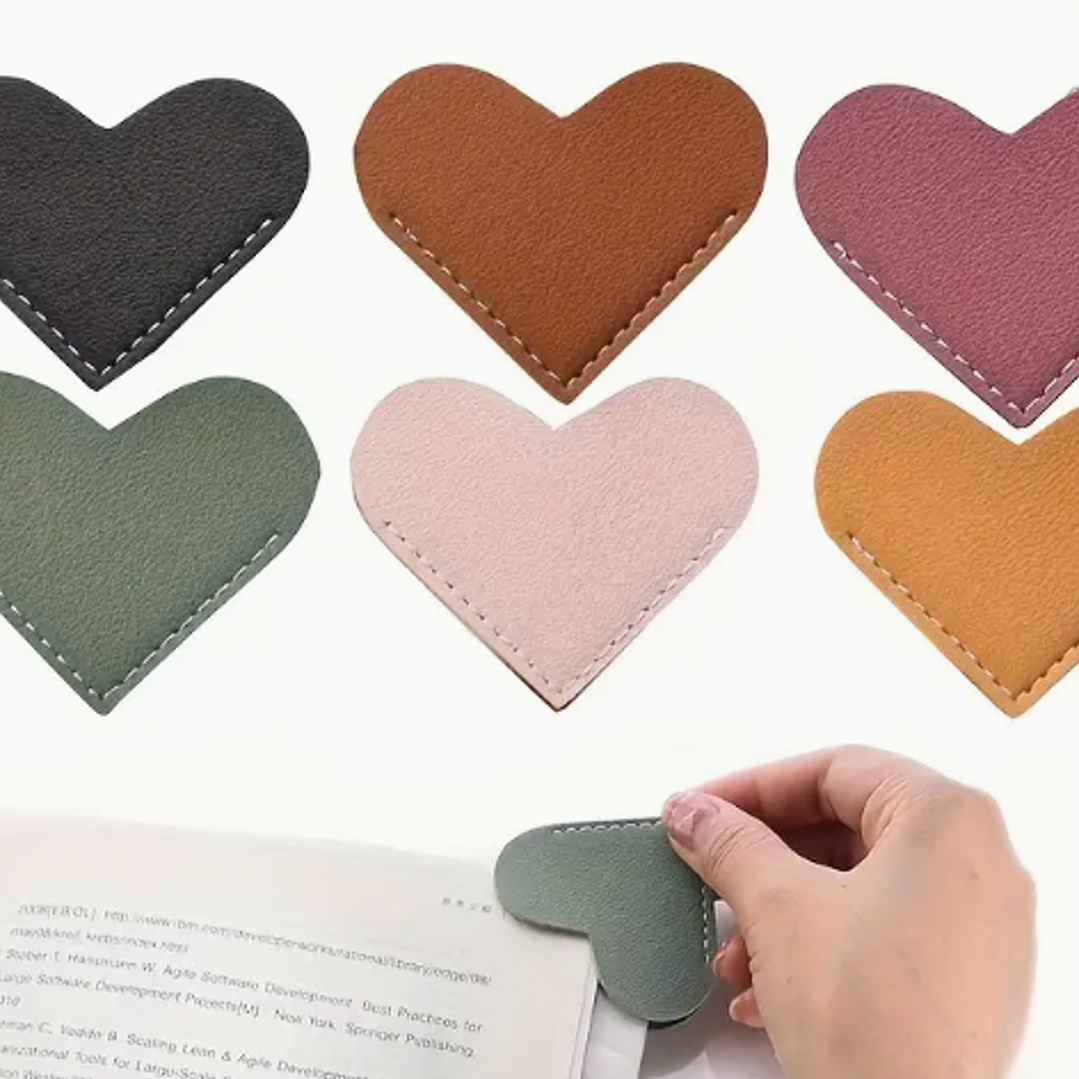 Marcapagina De Cuero - Corazon 1