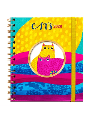 Agenda Planet Cat Pocket 2026 – Espiral (13×15)