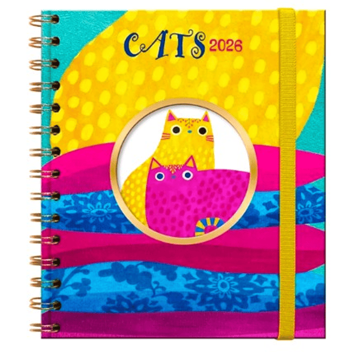 Agenda Planet Cat Pocket 2026 – Espiral (13×15) 1