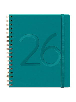 Agenda Ecocuero Turquesa Diaria 2026 – Espiral (17×20)