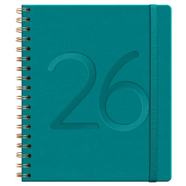 Agenda Ecocuero Turquesa Diaria 2026 – Espiral (17×20) 1