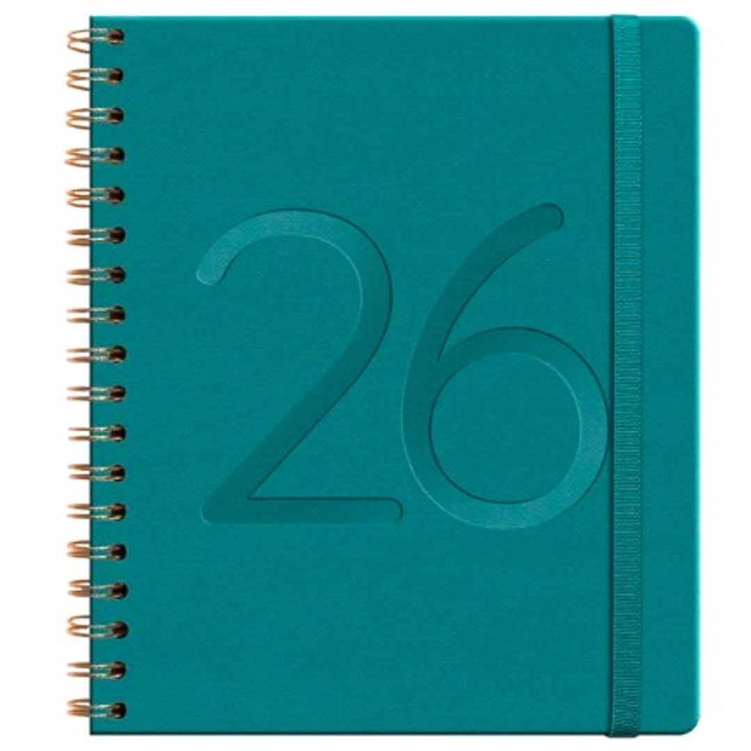 Agenda Ecocuero Turquesa Semanal 2026 – Espiral (17×20) 1