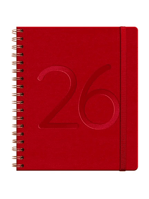 Agenda Ecocuero Roja Semanal 2026 – Espiral (17×20)