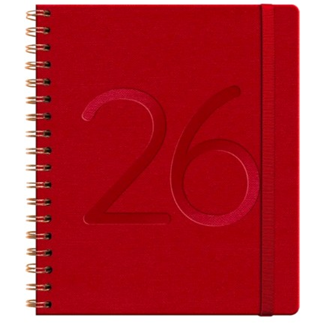 Agenda Ecocuero Roja Semanal 2026 – Espiral (17×20) 1