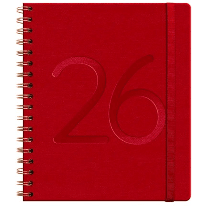 Agenda Ecocuero Roja Semanal 2026 – Espiral (17×20) 1