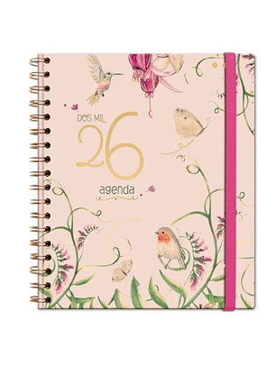 Agenda Floral Diaria 2026 – Espiral (17×20)