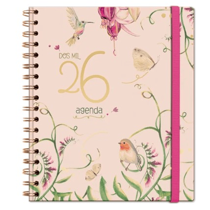 Agenda Floral Diaria 2026 – Espiral (17×20) 1