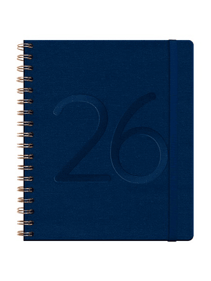 Agenda Ecocuero Azul Semanal 2026 – Espiral (17×20)
