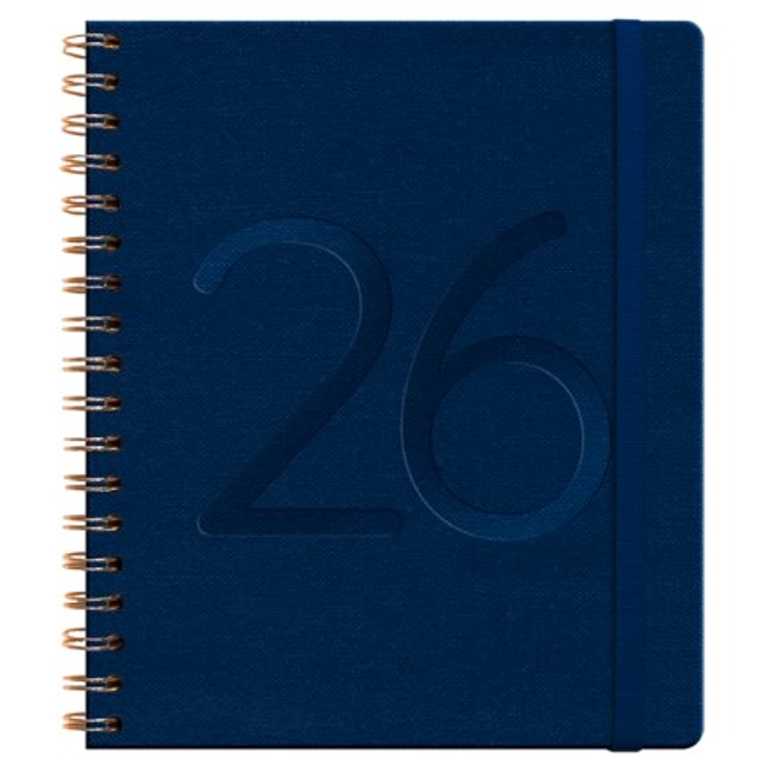 Agenda Ecocuero Azul Semanal 2026 – Espiral (17×20) 1