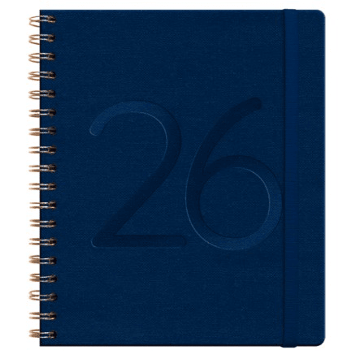 Agenda Ecocuero Azul Semanal 2026 – Espiral (17×20) 1