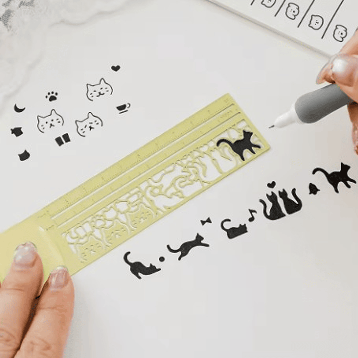 Marcapagina Metalico - Gatos Para Dibujar 1