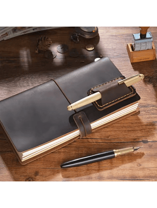 Marcapagina De Cuero - Portalapices Clip