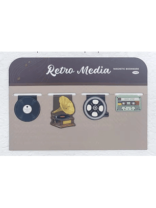 Marcapagina Magnetico - Retro Media (Set 4 Unidades)